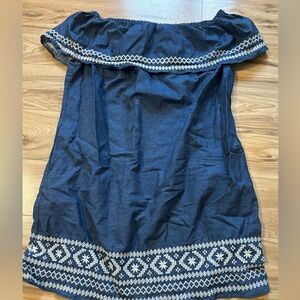 Westport Navy Dress with White Snowflake Design